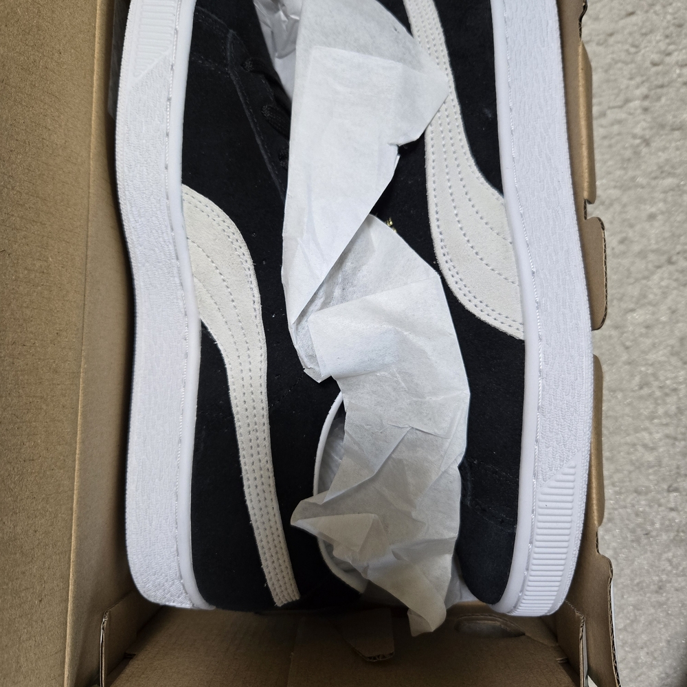 Puma Suede Classic XXI Women's Black and White Sneakers - Picture 5 of 5